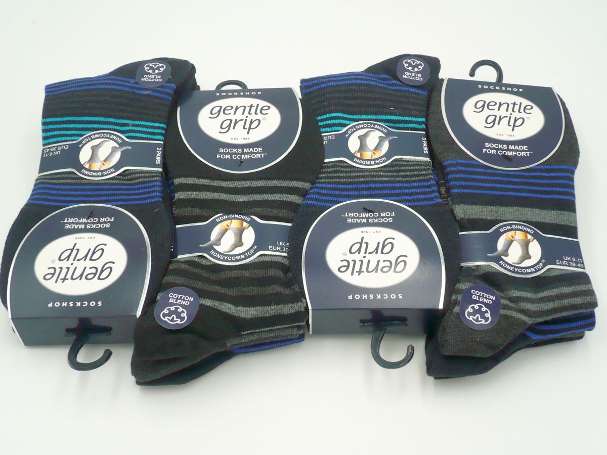 Mens striped gentle grip (6-11)
(3pkt x4)