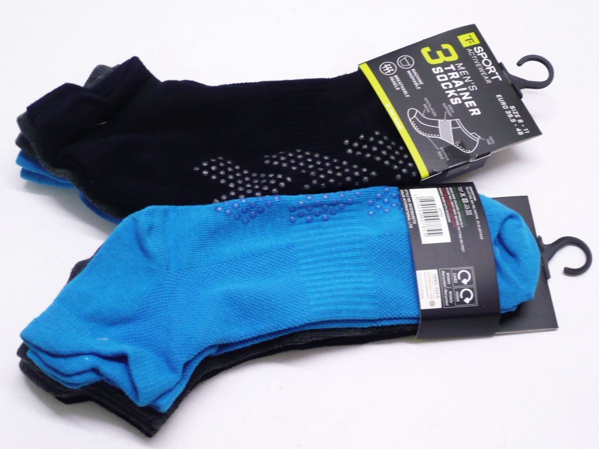 Mens trainer socks with grippers.
(3pkt x4)