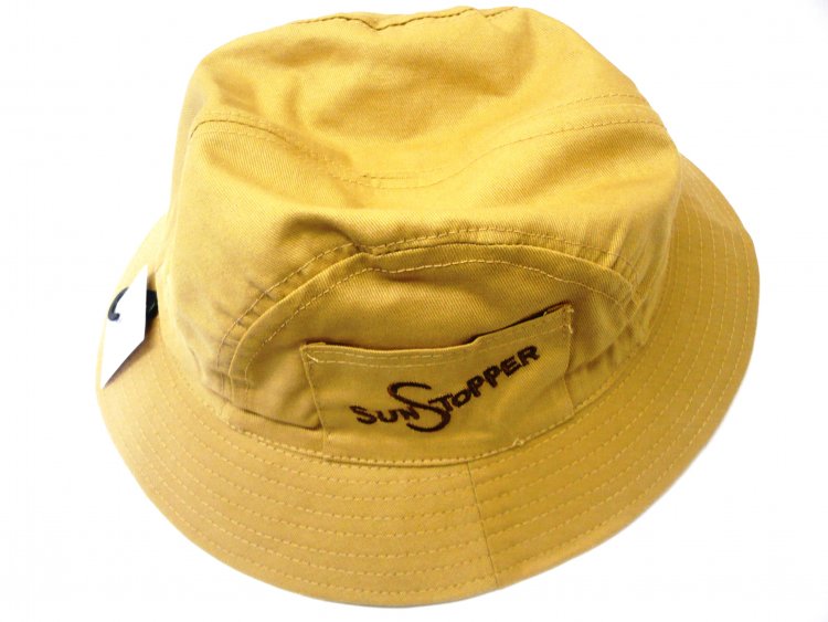 Cotton sun stopper hat - blue/white/beige