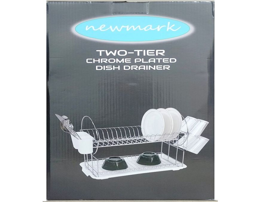 Chrome/white two-tier dish drainer*