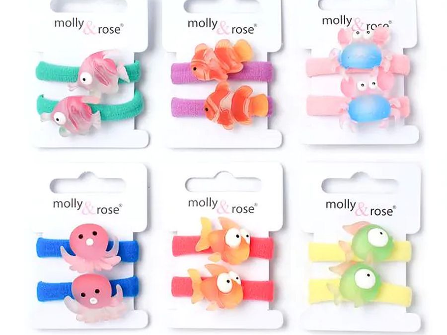 Pack 2, sea themed jersey hair bands - 6asstd.