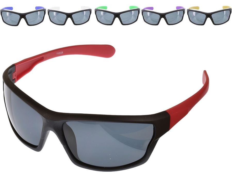 Adult plastic sports sunglasses - 6asstd.