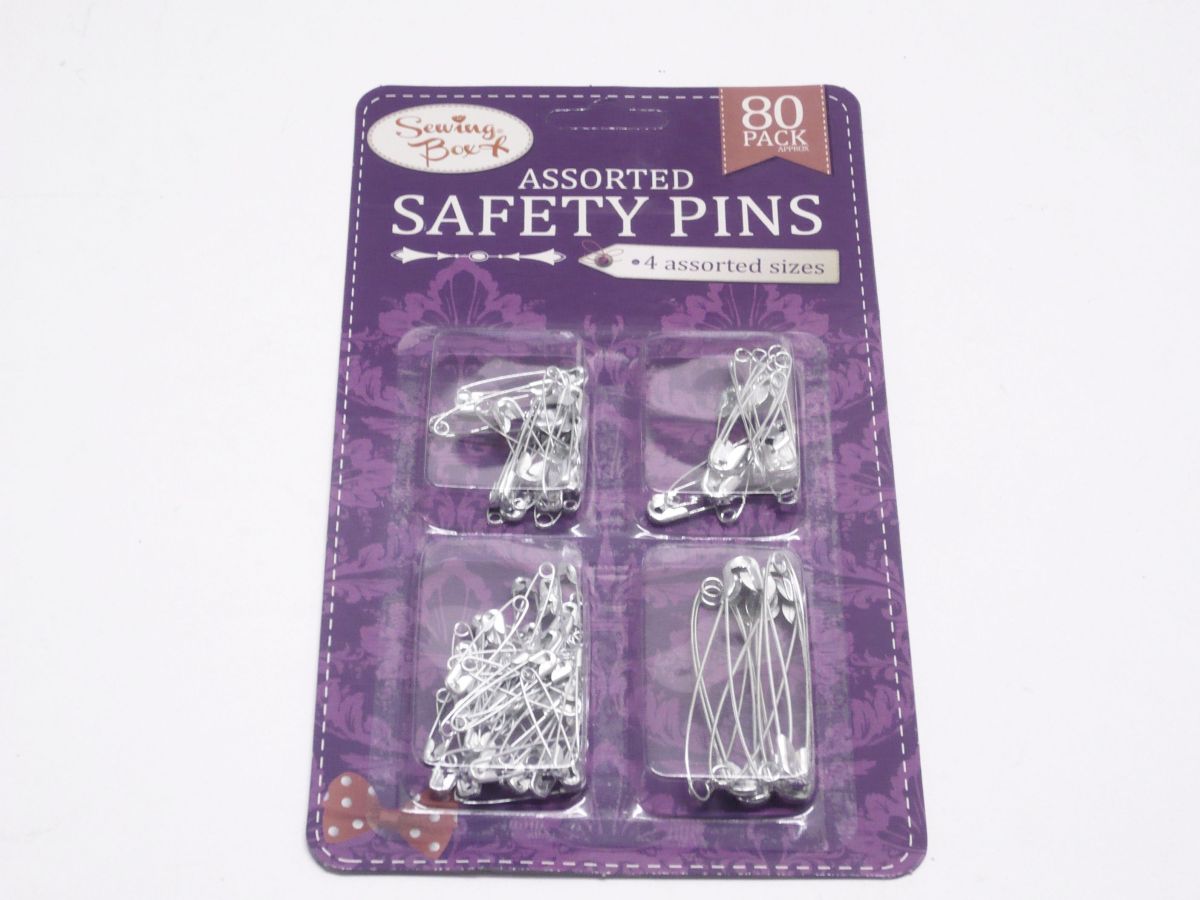 Pack 80, 4asstd safety pins*
(USE PS567)
