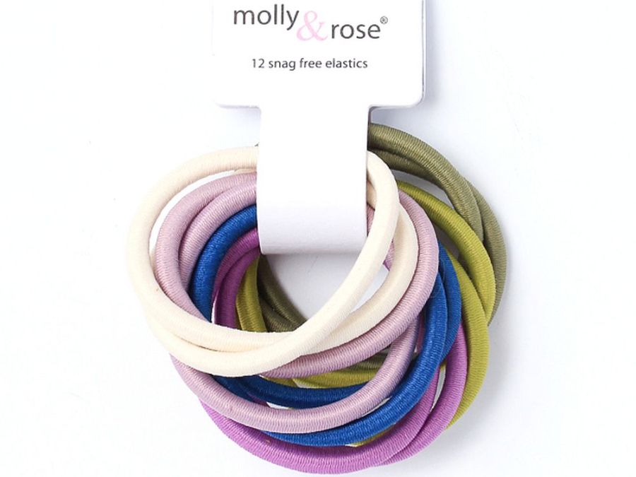 Pack 12, asstd colour elastics (4mm)