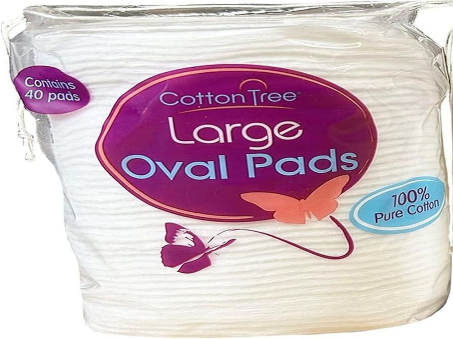 Pack 40, large oval cotton wool pads*