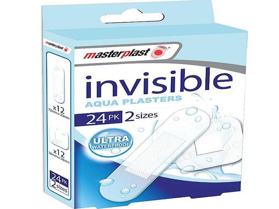 Box 24, (2x sizes) invisible aqua plasters*