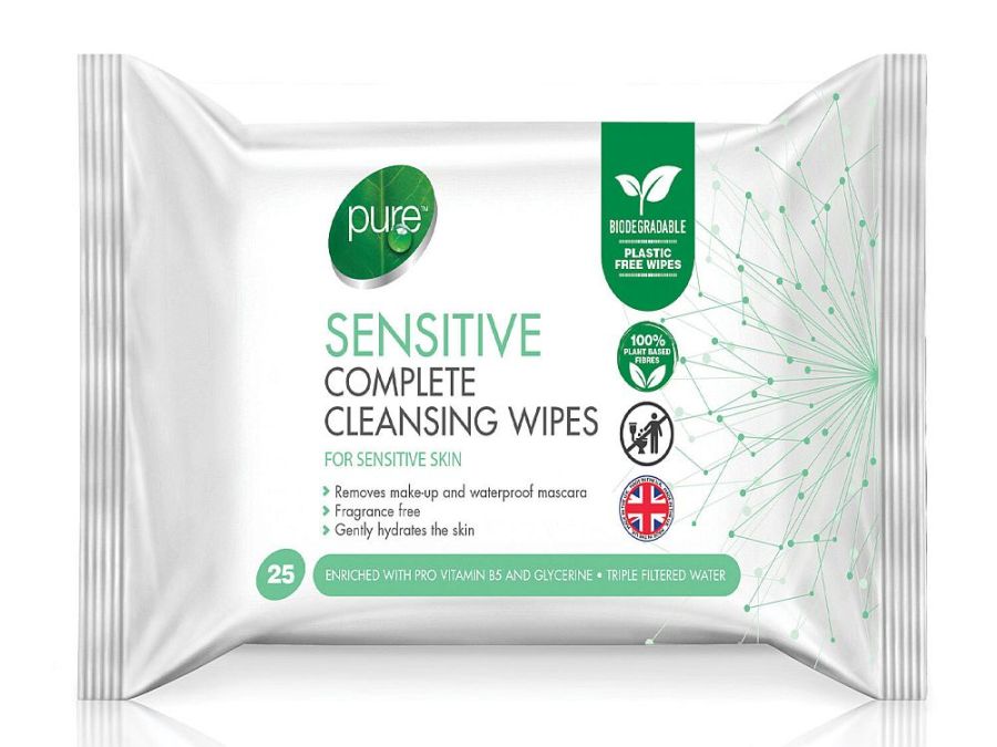 Pack 25, Pure sensitive cleansing wipes*