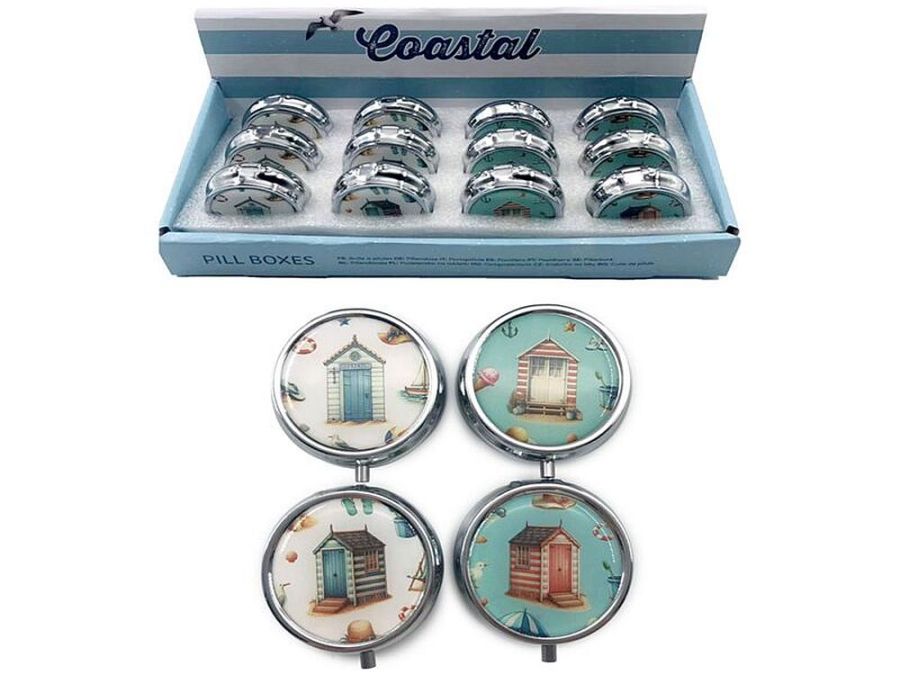 Coastal metal pill box - 4asstd*
(ADD 12 FOR DISPLAY)