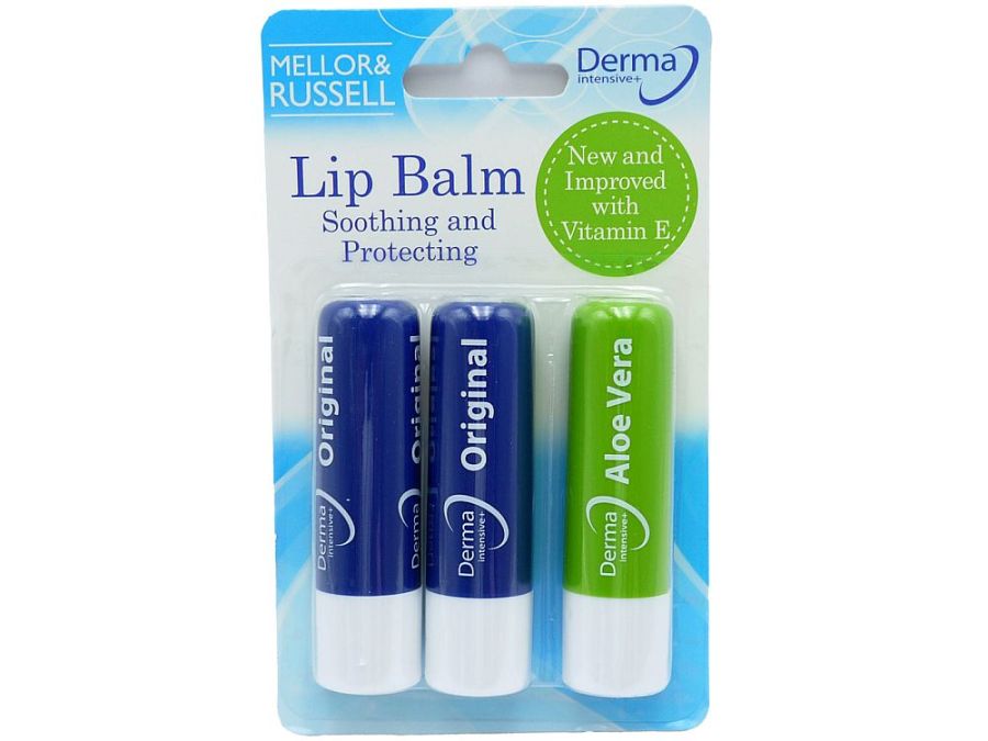 Pack 3, Derma lip balm*