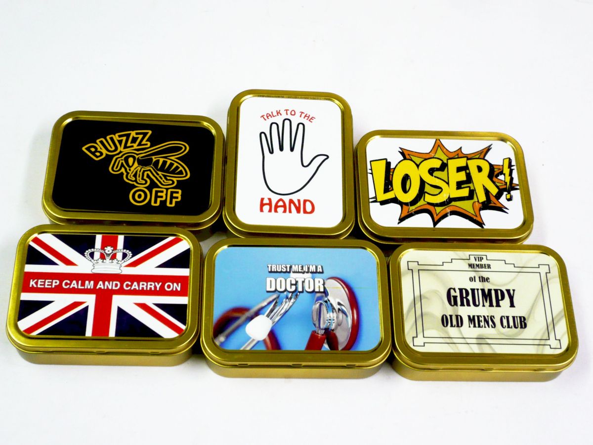 2oz tobacco tins - ASSORTED*