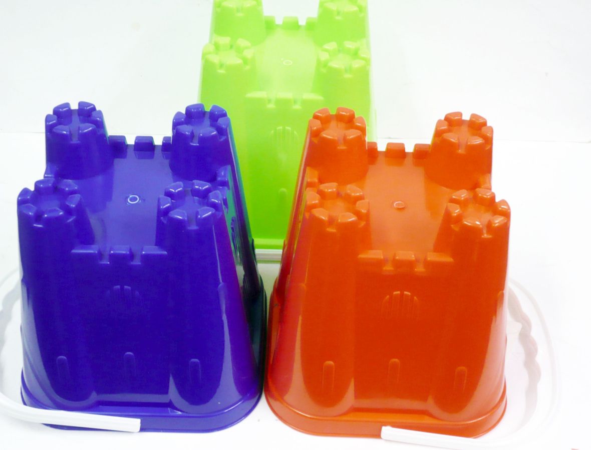 Large castle bucket H19cm - 3/cols.