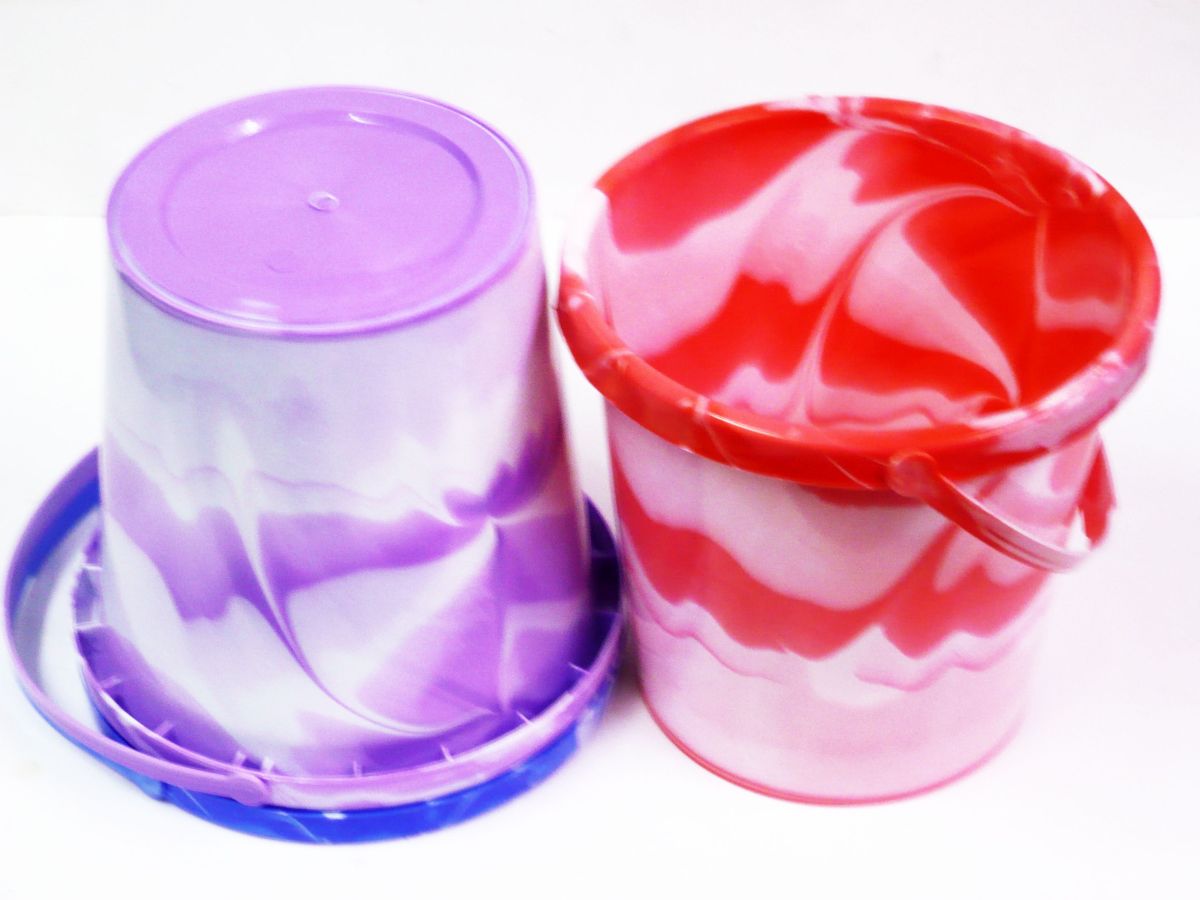 Round marble bucket H17cm - 3/cols*