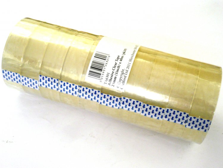 Large reels of clear cellotape,24mmx40m ,9 rolls per pack.*
