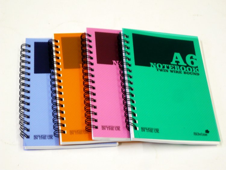 A6 wire bound silvine notebook - 5/cols.