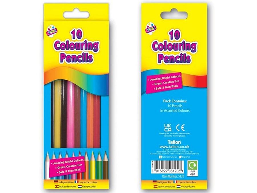 Pack 10, full size colouring pencils*