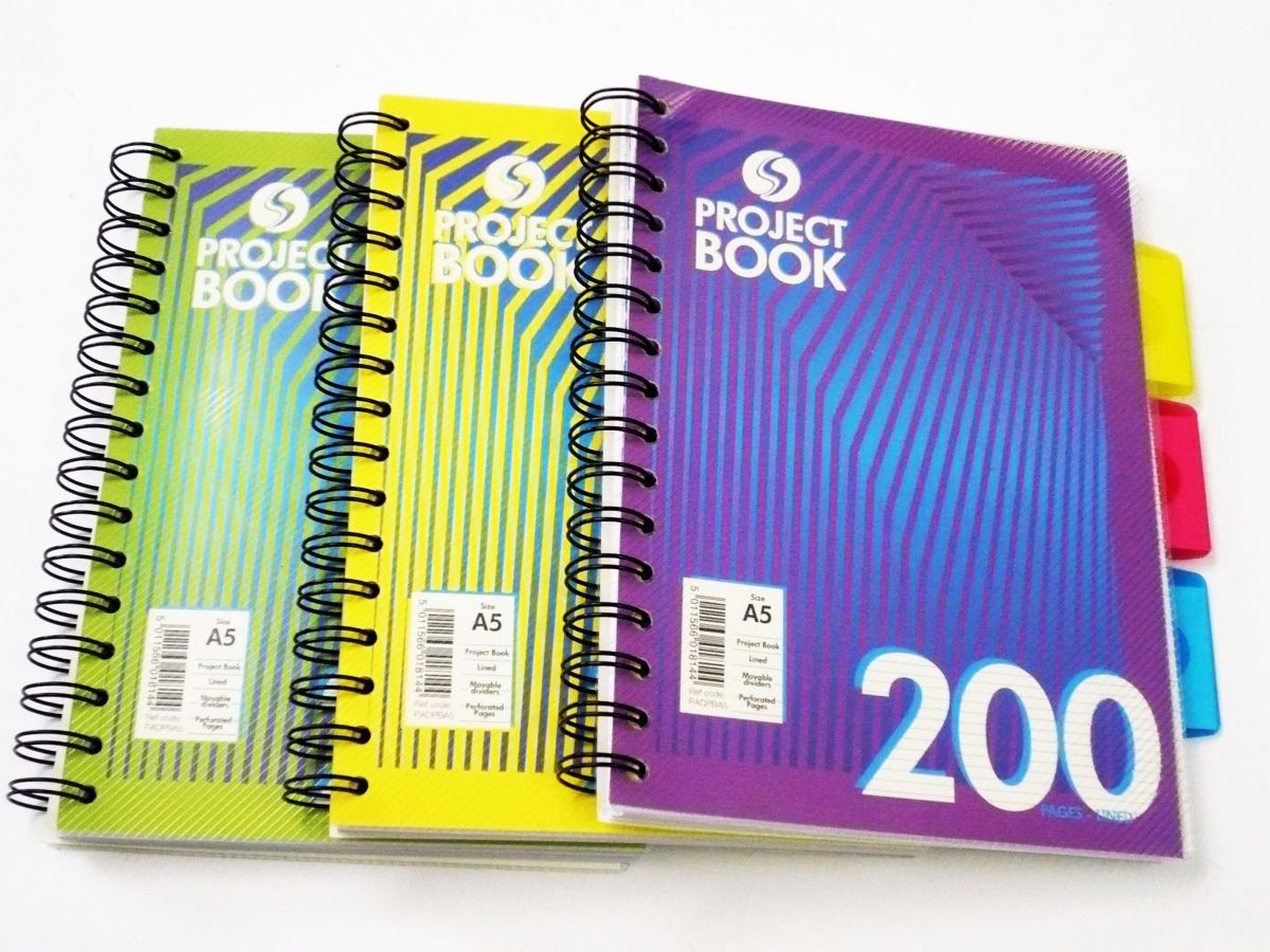 Silvine 3divider project book - 3/cols.