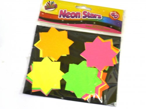 Pkt 60 neon stars (7.5x7.5cm).*