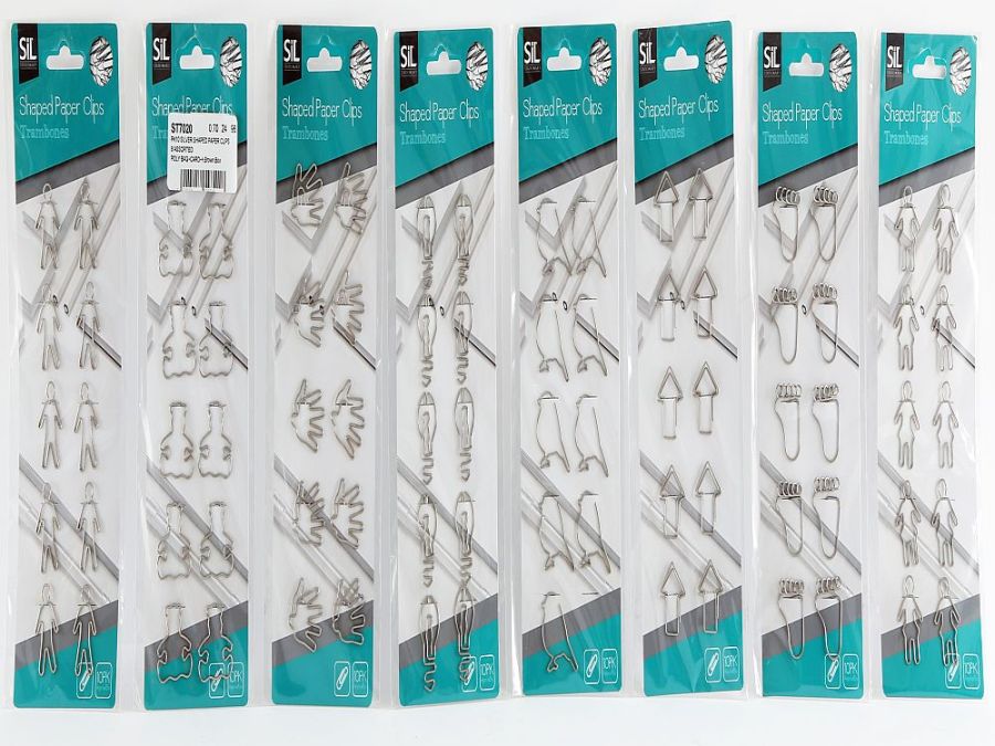 Pkt 10, shaped paper clips - 8asstd*