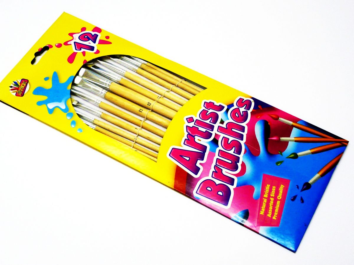 Pkt 12, long artist brushes