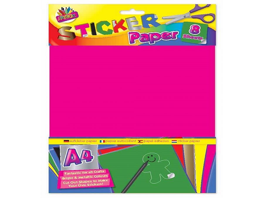 Pkt 8, astd sticker paper A4*