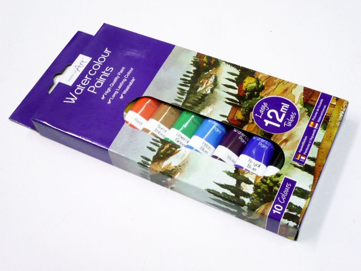 Box 10, 12ml tubes watercolour paints*