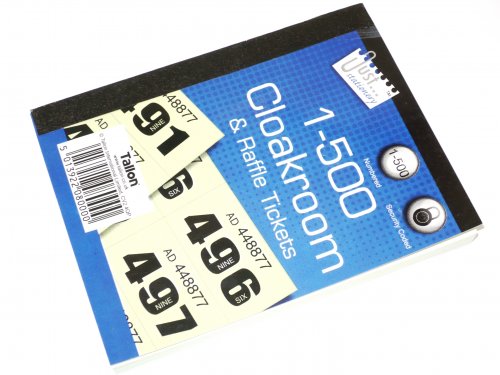 Cloakroom/raffle ticket, 1-500.*