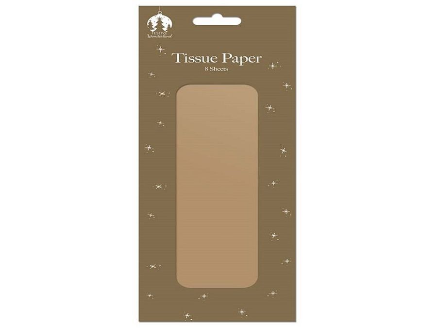 Pack 8, gold tissue paper*