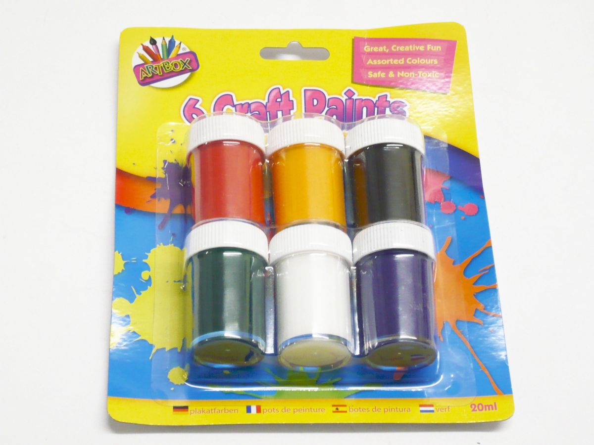 Pkt 6, 20ml craft paints*