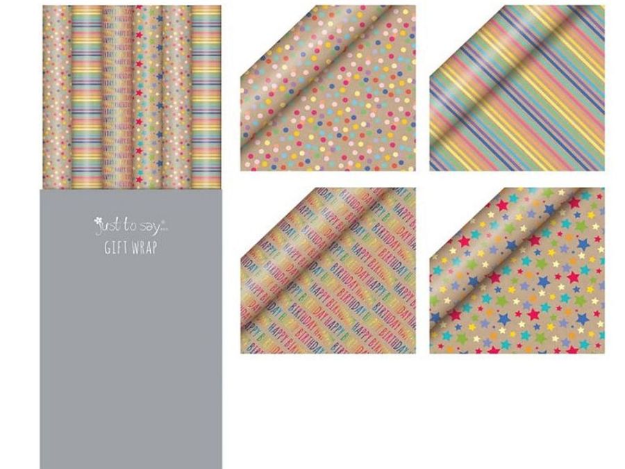 3m x70cm kraft wrap - 4asstd*