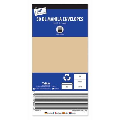 Pkt 50, dl manila envelopes*