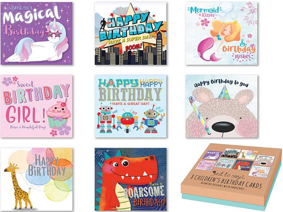 Box 8, childrens asstorted birthday cards*