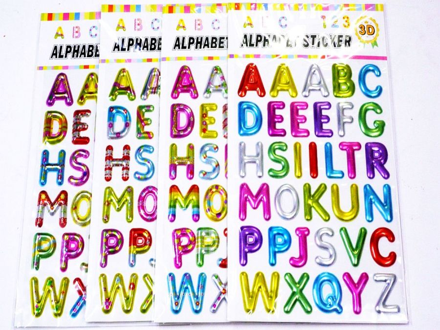 3d alphabet stickers - 4asstd*