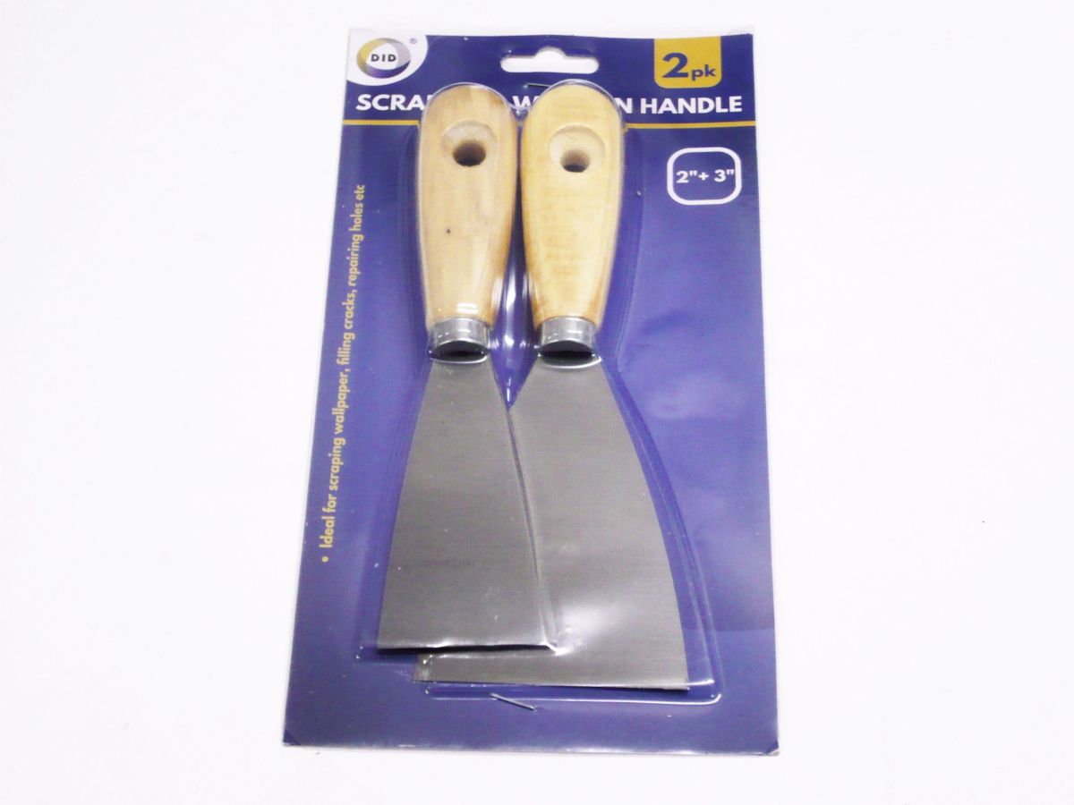 Pack 2 assorted wood handle scrapers*