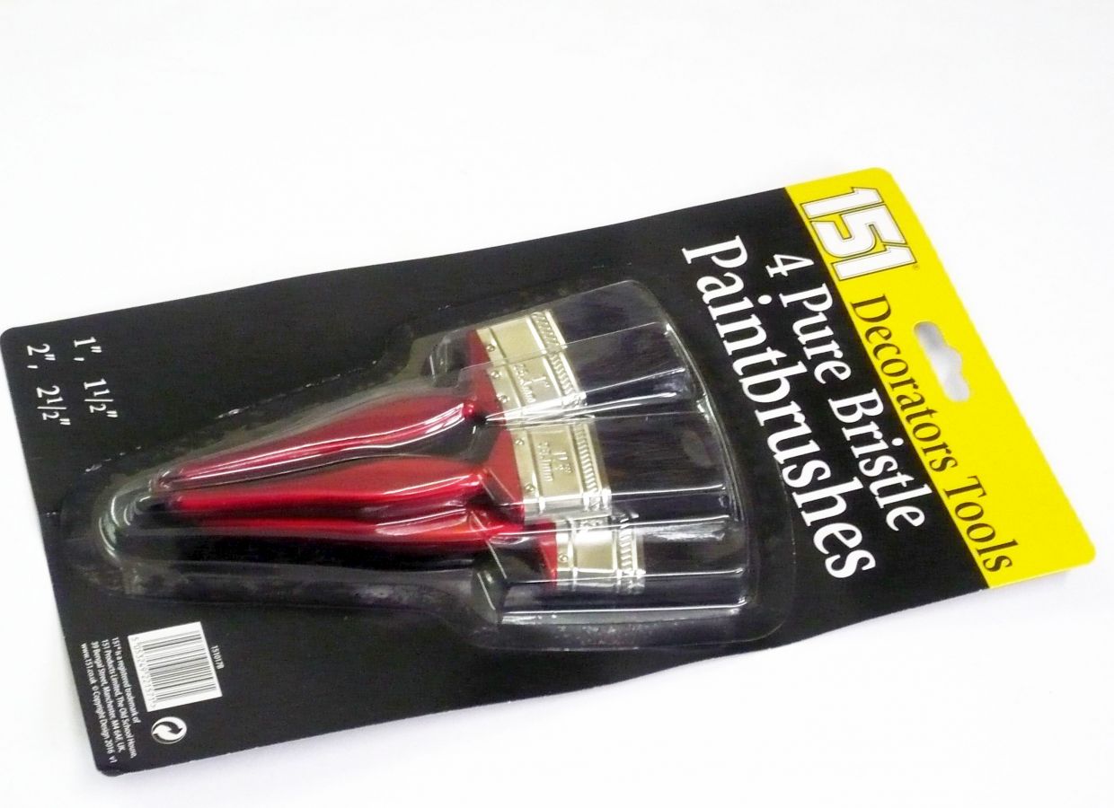 Pkt 5PK pure bristle paint brushes