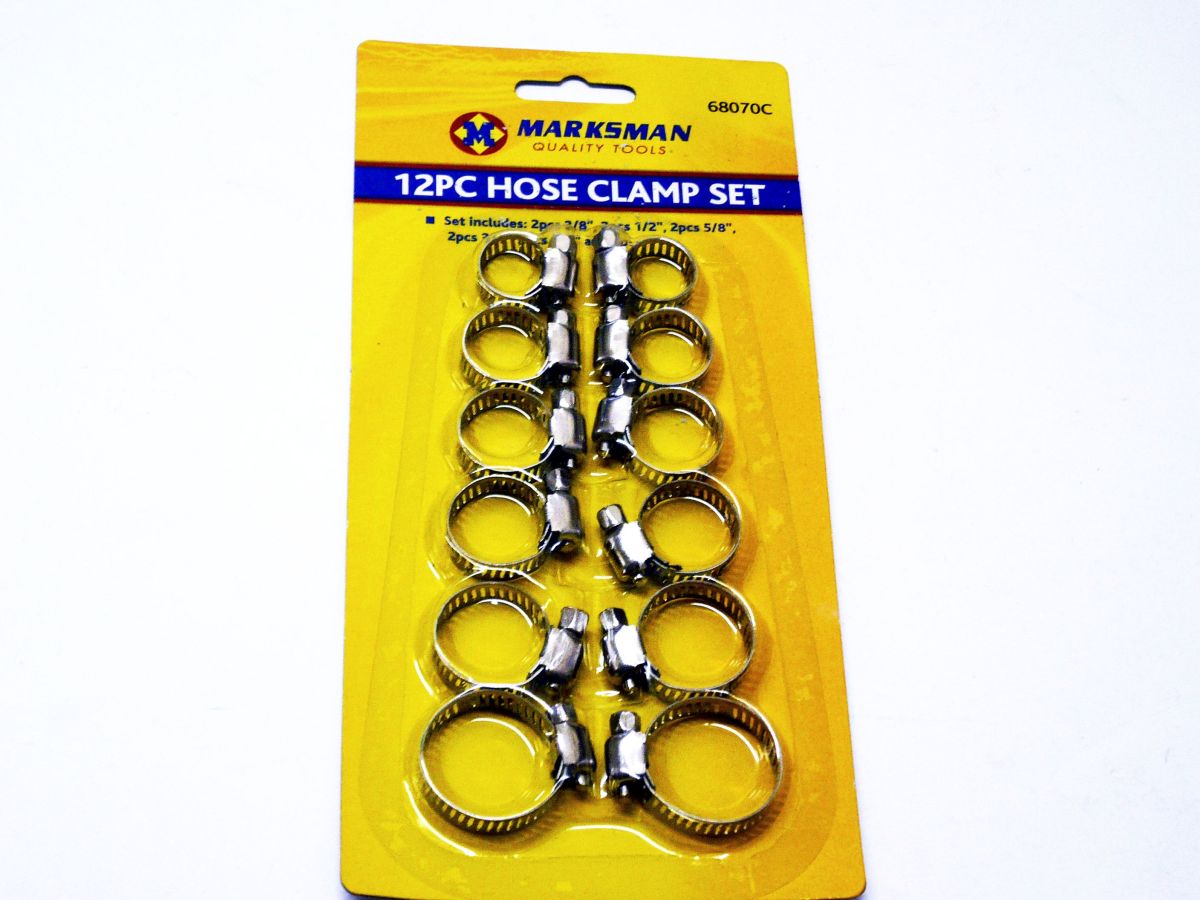 Pkt 12, asstd hose clamps*
