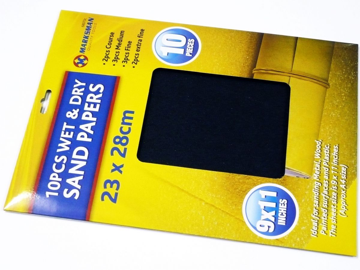 Pkt 10, wet & dry sandpaper (23x28cm)*