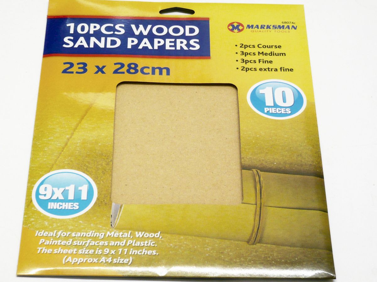 Pkt 10, wood sand papers
(23x28cm)*