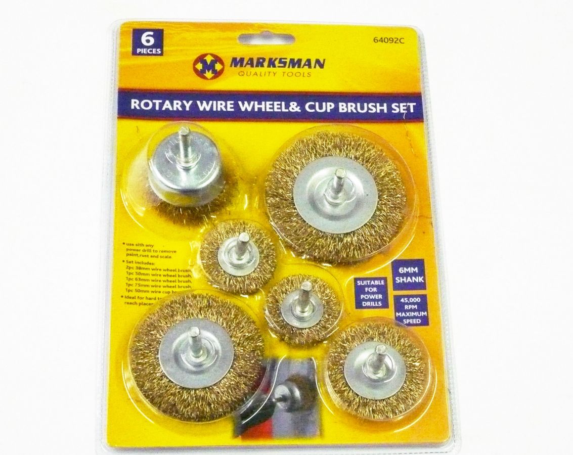 6pc rotary wire wheel/cup brush set*