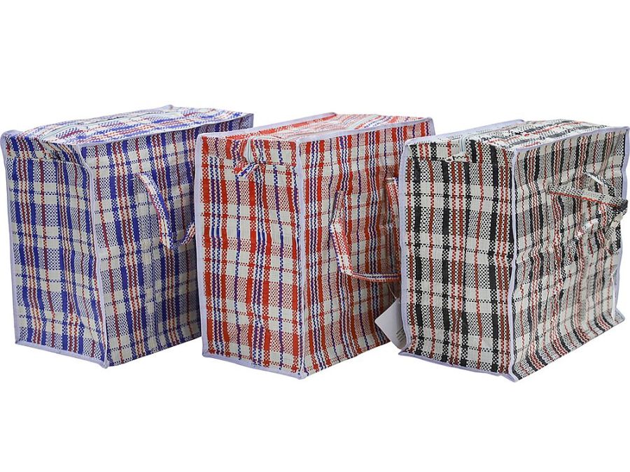 Small pvc zipper checked design bags. (35.5x40.5x19cm)