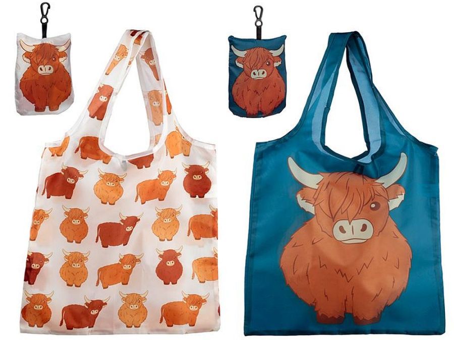 Foldable reusable Highland Cow shopping bag - 2asstd
(ADD 24 FOR DISPLAY)
