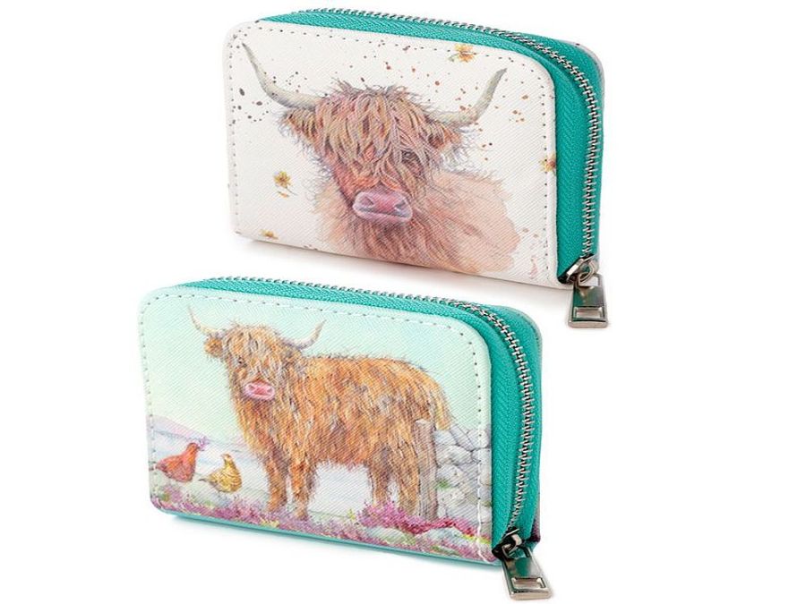 Highland Coo zip around purse - 2asstd.