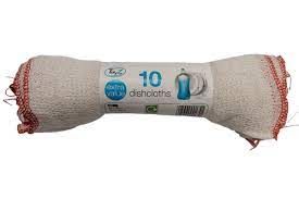 PACK 10, 100% cotton dish cloths (TX010)