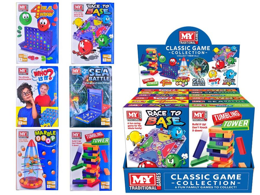 6 assorted classic games*
(ADD 12 for display)