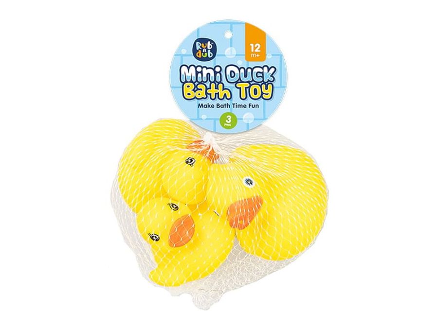 Pack 3, mini duck bath toys.