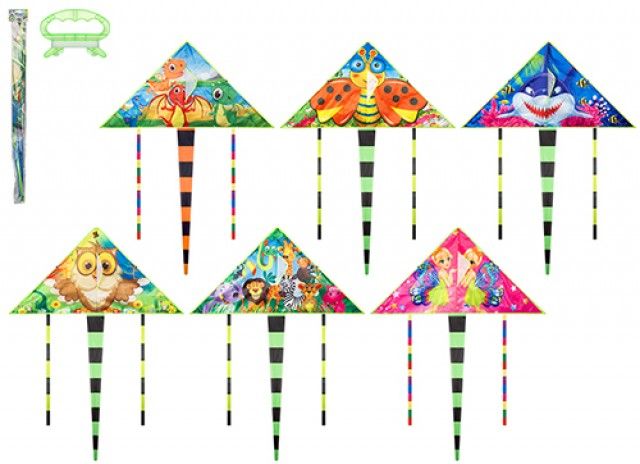 Kite with tail - 6asstd*
(1.3m x 65cm)