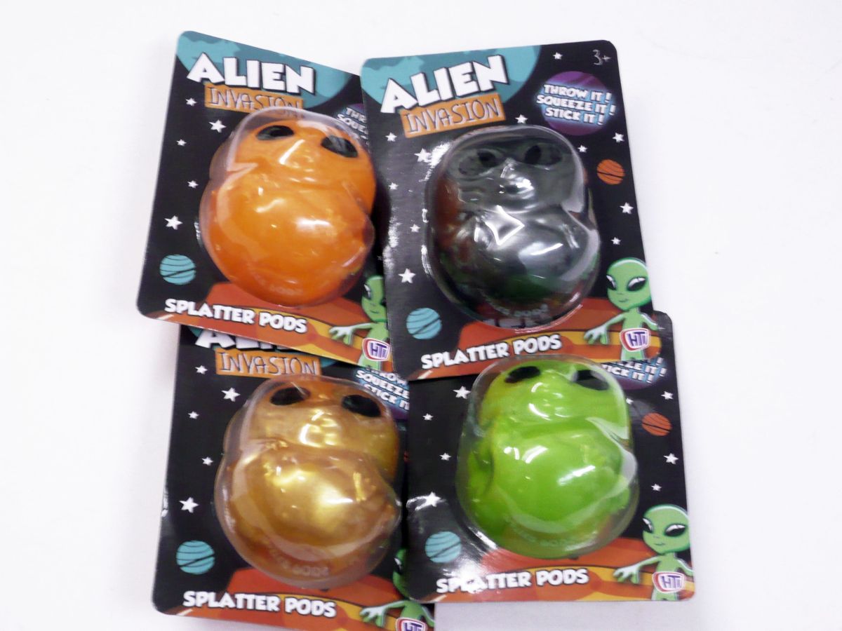 Alien invasion splatter pods - 4/cols.
(ADD 12 FOR DISPLAY)
