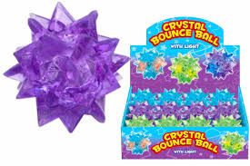 BOX 12, light-up crystal bounce balls - 3/cols.