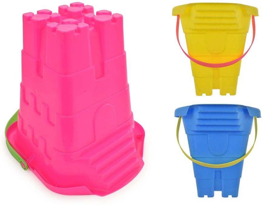 10.5" castle bucket with steps - 3/cols.