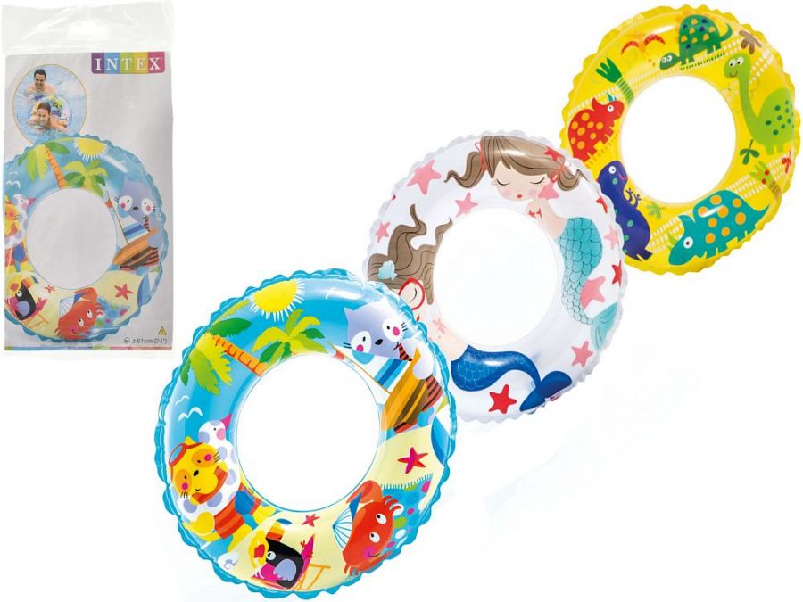 24" transparent swim ring  - 3asstd.