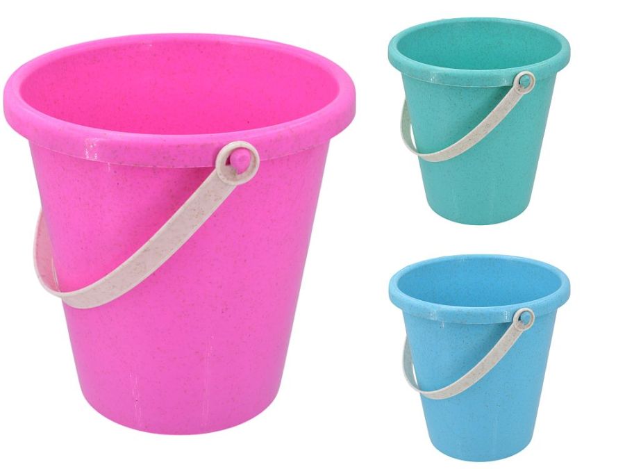 15.5cm wheatstraw round bucket - 3/cols.